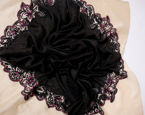 Hand Embroidered Colour-Blocked Scarf